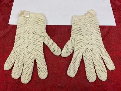 Guantes tejidos vintage de punto para niñas pequeñas con detalles de hebilla de cinturón Foto 1 de 2