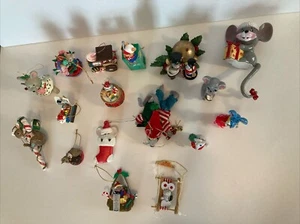 Vintage Christmas Mice Hanging Ornaments & Figurines Assorted Lot of 17 - Picture 1 of 7