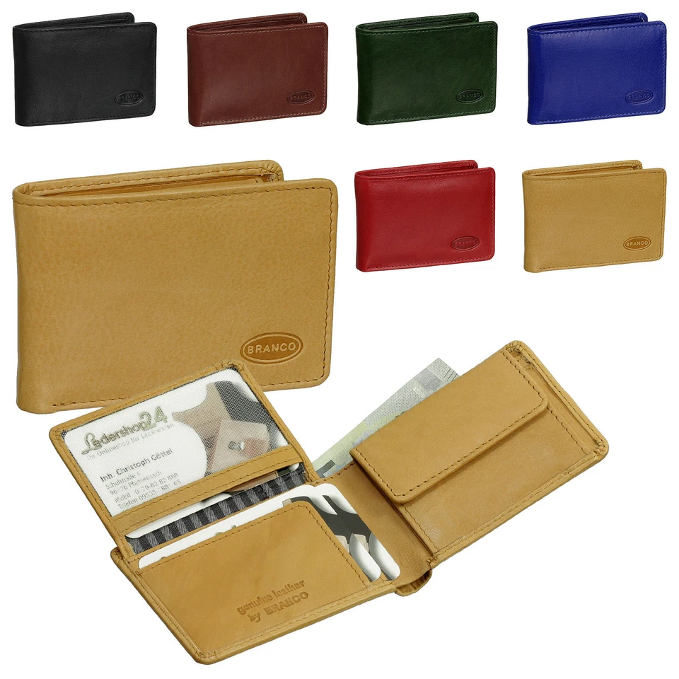 Branco Leder Minibörse Portmonee Geldbeutel kleine Geldbörse 12022 vers. Farben