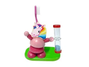 Wood Decoration Tooth Cleaning Clock Unicorn Bxlxh 4 11/32x2 3/4x4 1/8in New - Picture 1 of 1