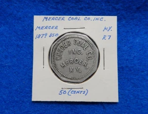 Coal Scrip Token $.50, MERCER COAL COMPANY, Mercer Kentucky R7 π - Picture 1 of 2