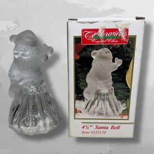 Vintage Christmas Celebrations Crystal Santa Bell 4 3/4", #333129 - Picture 1 of 6