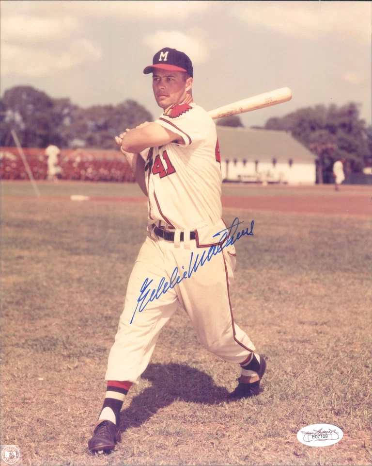 1953-65 Eddie Mathews Milwaukee Braves Signed 8x10 Color Photograph (JSA Holo) - Image 1 of 1