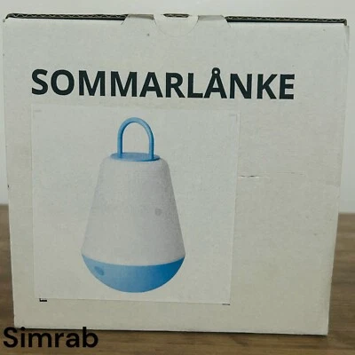 IKEA SOMMARLANKE Lámpara de Mesa LED Decorativa 8 1/4", Blanco/Azul, Funciona con Pilas Foto 1 de 3