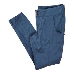 Prana Elena Skinny Utility Pants Teal Breathe Cargo Hiking Pants Size 8 - Picture 1 of 9