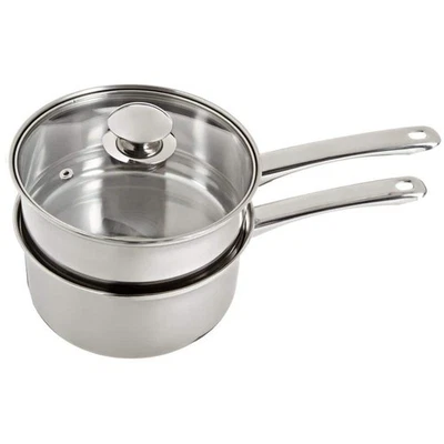 3-Piece 2.5 Qt Stainless Steel Double Boiler with Lid - Image 1 of 3