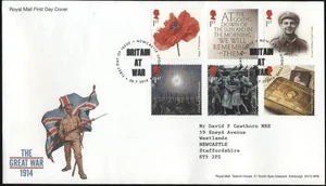 GB. FDC. The Great War 1914. 2014. Newcastle Upon Tyne. Royal Mail - Picture 1 of 1