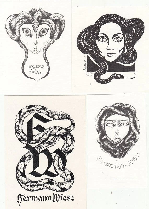 4 Exlibris Bookplate Klischee Krystyna Wojcik 1934-1990 Konvolut Lot 1 - Bild 1 von 1