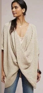 DAMEN OVERSIZED ONE SIZE ANTHROPOLOGIE PULLOVER KREUZ UND QUER GEWICKELT WOLLMISCHUNG - Bild 1 von 4