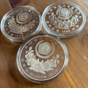 3 Silbermünzen Olympia 1988 Seoul 10000 Eon - Bild 1 von 2