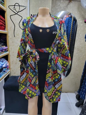Kimono africano Ankara talla mediana a grande Foto 1 de 4