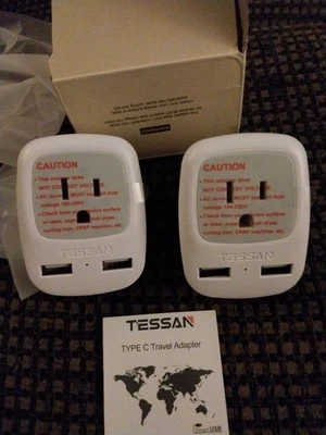 Adaptador de viaje Tessan tipo C con puerto USB - TS-AP2U-EU-Gris Foto 1 de 2