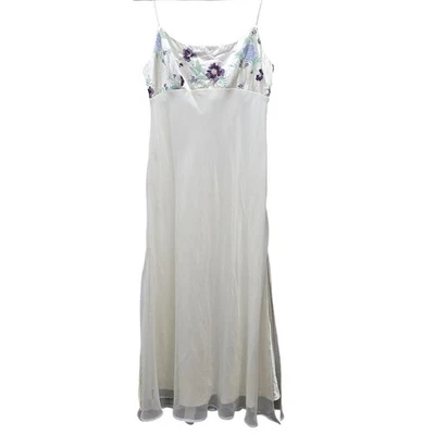 Maxi Vestido Sin Mangas De Colección Niki Livas Para Mujer 14 Años 90 Gasa Hada Coqueta Cottagecore  Foto 1 de 4