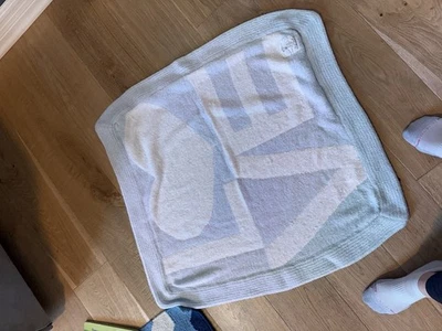 Little Giraffe Blanket LOVE Blue And White  Soft Plush Baby Blanket - Image 1 of 3