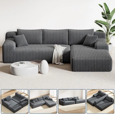 Sofá seccional modular en forma de L con asiento profundo sofás deshuesados para sala de estar Foto 1 de 4