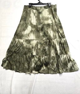 CATO WOMANS PLUS SIZE GREEN TIE DYE CRINKLE PULL ON MIDI SKIRT IN XXL - Picture 1 of 2