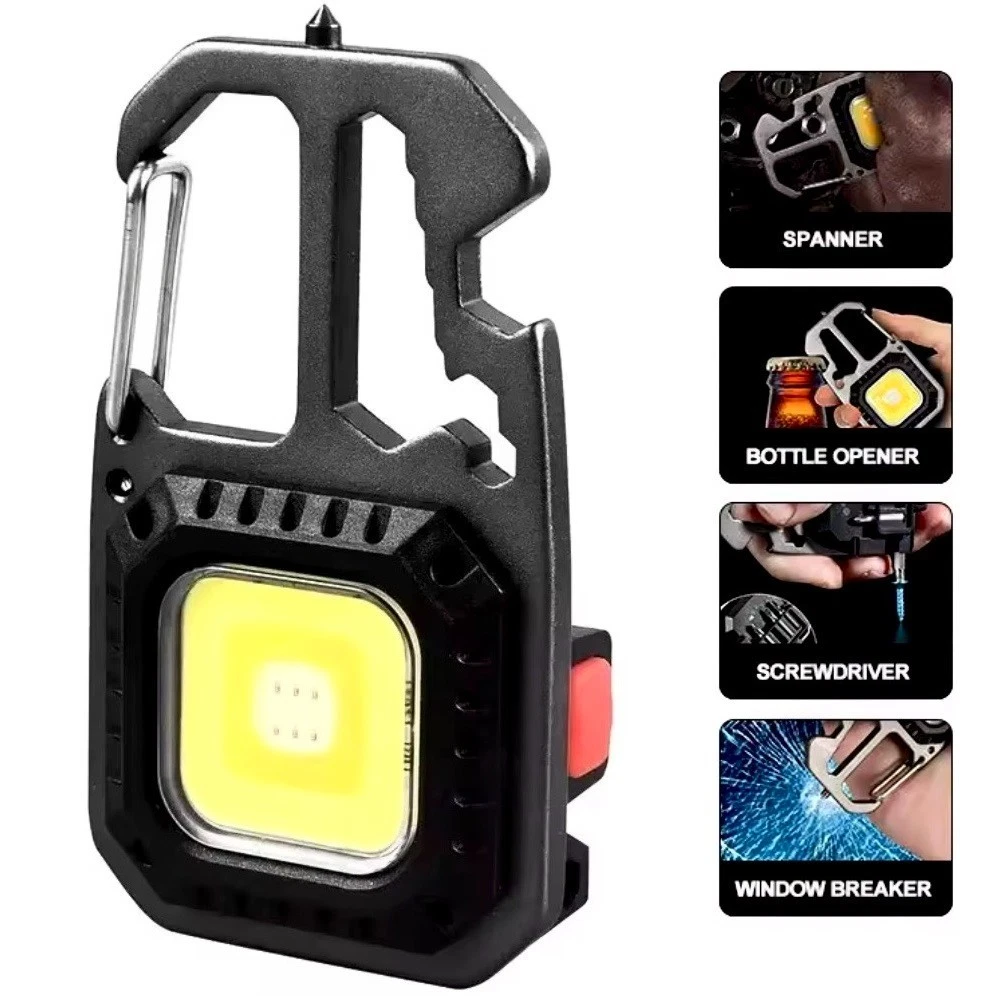 VOSSOT 14 mini portachiavi a forma di torcia a LED, in alluminio, piccola torcia a mano, per attività all'aperto, campeggio, ciclismo, compleanno dei bambini [classe energetica A