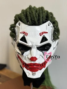 Joker Full Face Masks Resin Cosplay Props w/Dreadlocks Punk Style Accessories - Picture 1 of 16
