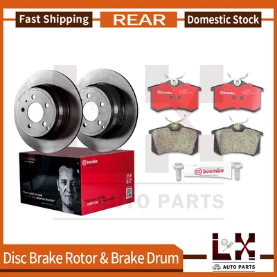 Rotor de freno trasero Brembo 6 y pastillas para Audi A6 Quattro 1998-2000 Foto 1 de 4