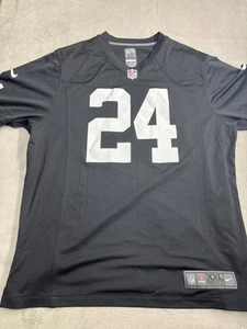 Camiseta de fútbol americano de las Vegas Raiders para hombre 2XL negra de la NFL Charles Woodson 24 Nike - Imagen 1 de 10