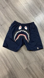 A Bathing Ape BAPE Shark Beach Shorts / Trunks (SS20) Size Medium Navy Blue - Picture 1 of 9