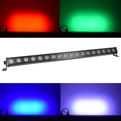 QTX Tri-Bar - 3 Segment 18x 3W RGB LED Wall Bar - DMX Wall wash - Disco Stage - Image 1 of 4