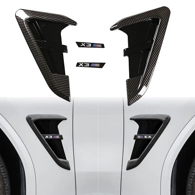 For BMW X3 2018-2021 ABS Carbon Fiber Front bumper Fender side vent cover trim — 第 1/4 张图片