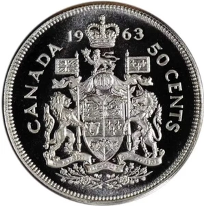 1963 Canadian Silver 50 Cents Half Dollar .800 Uncirculated Coin - Bild 1 von 2