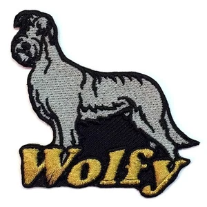 Irish Wolfhound Hund Aufnäher personalisiert individuell zum Aufbügeln - Bild 1 von 1