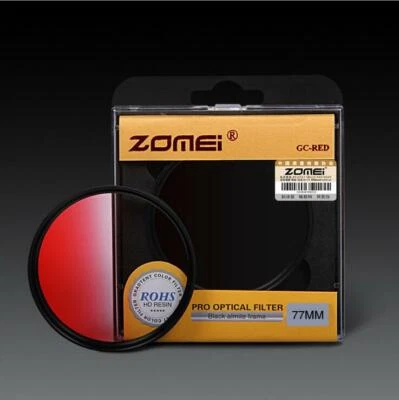 ZOMEI 52-82mm Gradual Filter Gradient change Red Filter for Canon Nikon DSLR - Image 1 of 4