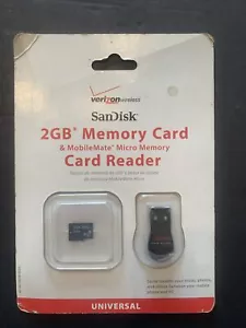 Verizon SanDisk 2GB Memory Card & MobileMate Micro Memory Card Reader - Picture 1 of 3