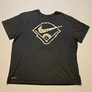 Herren Nike T-Shirt XXL 2XL schwarz Sonnenblumenkerne Baseball Diamant Grafik Dri Fit - Bild 1 von 7