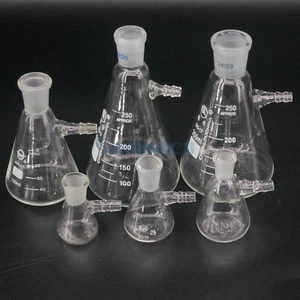 10-1000ml Ground Joint Conical Filter Flask with Side Arm Lab Glassware - Picture 1 of 21