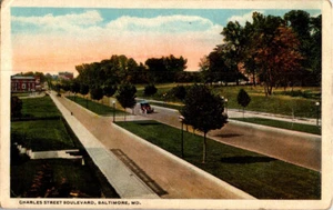 Charles Street Boulevard, Baltimore, Maryland postcard. - Picture 1 of 2