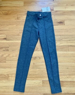 NWT ZARA Girls Gray Leggings Elastic Waist Sz 11/12 - Image 1 of 3