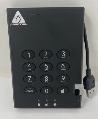 Apricorn Aegis 2TB Padlock 3 USB 3.0 External Drive - 3PL256-2000 - Image 1 of 4