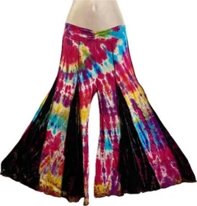 Sacred Threads Hippie Boho Festival Tie Dye Stretch Palazzo Harem Pants 223171 D - Picture 1 of 5