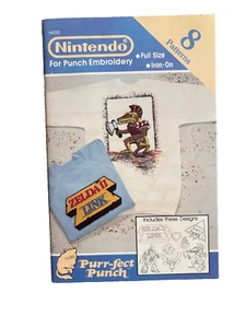 RARE Vintage 1990 Nintendo Purr-fect Punch Zelda II Link 64255 Punch Embroidery - Picture 1 of 3