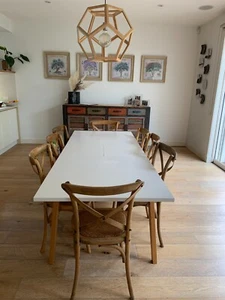 Freedom white and timber oak extendable dining table - Picture 1 of 6