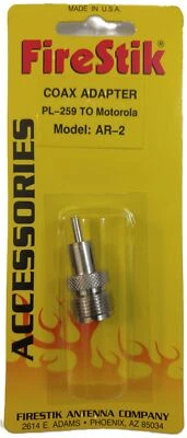 Firestik AR-2 CB Radio PL-259 a Motorola AM/FM Radio Pin Plug Adaptador Coaxial Foto 1 de 4