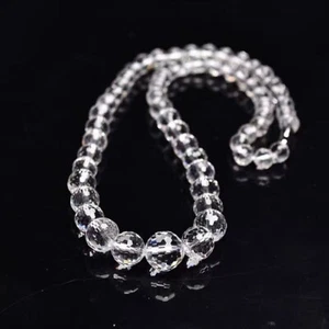 Natural White Crystal Faceted Necklace Mother's Day Gift - Picture 1 of 7