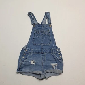 Union Bay Stretch Denim Dungarees Bib and Brace Shorts Size XS Girls - Picture 1 of 10