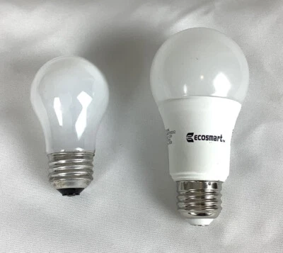 1 GE 40W A15 120V + 1 Ecosmart A19 E26 Base 9W 800 Lumens 3000K - Image 1 of 3
