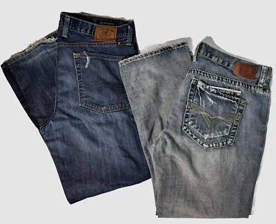 2 Jeans Lucky Brand Para Hombre 36 X 30 367 De Colección Bota y Hacha y Corona Bota Calce Ajustado Foto 1 de 4