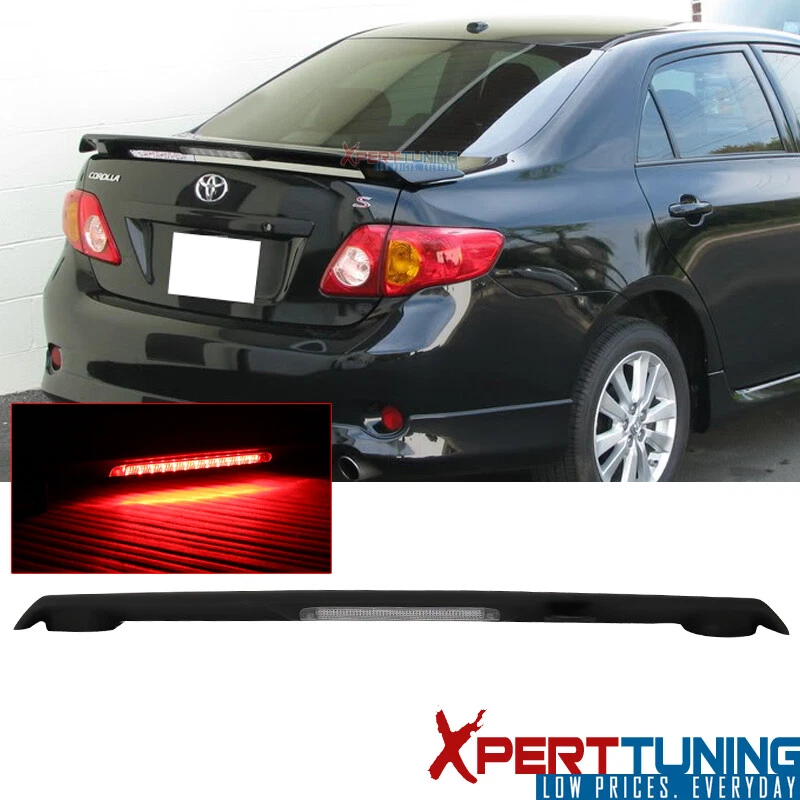Fits 09-13 Toyota Corolla Sedan Trunk Spoiler W/ LED Brake Matte Black Foto 1 de 4