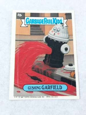 Vintage 1987 Garbage Pail Kids Series 11 ~~ #447a Gushing Garfield - Image 1 of 4