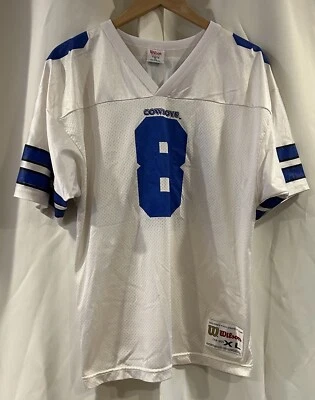 Vintage Dallas Cowboys Troy Aikman #8 Wilson Youth Sz XL Jersey  Made In USA - Image 1 of 4