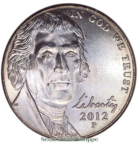 2012 P Uncirculated Jefferson Nickel 5C Philadelphia Nickle OBW from Bank Roll Cover