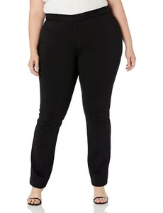 NYDJ 292495 Women Plus Size Slim Trouser in Ponte Knit Pants, Black, W18 US/L34 - Picture 1 of 2