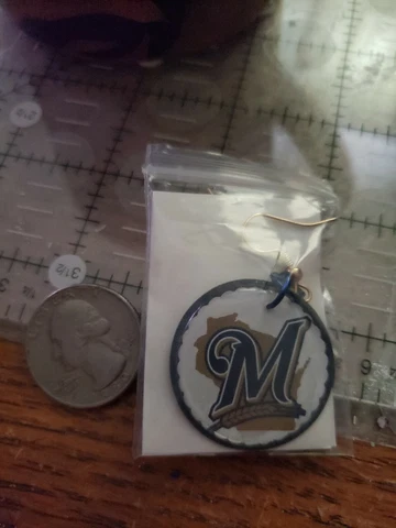 Milwaukee Brewers handmade earrings.     1 PAIR. YOU PICK Cover
